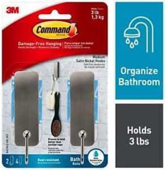 Picture of Medium Bath Hook, 3 Lb, 2-hook, Metal, Matte Black